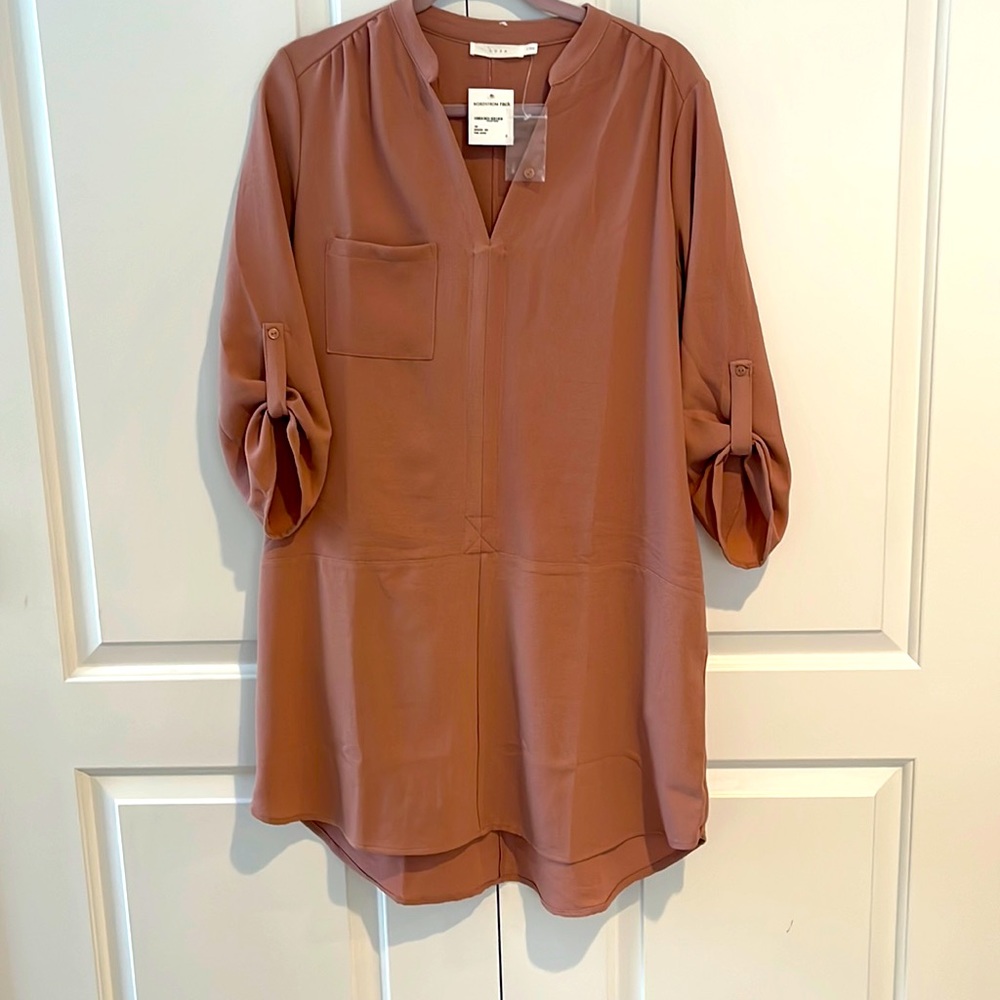 Blush Dress. 3/4 sleeves.